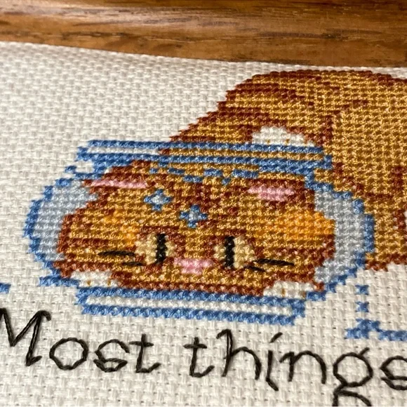 Framed Cat Embroidery Art - Picture 5 of 9